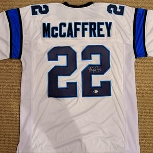Christian McCaffrey autographed Custom Panthers Jersey
